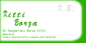 kitti borza business card